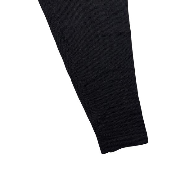 VTG Bloomingdale's Black Knit Leggings Pants Women's Size L Wool Blend High Rise - Picture 5 of 8
